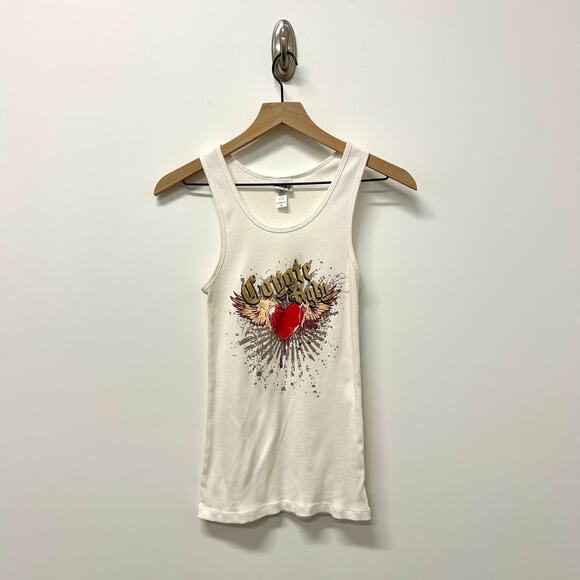 Vintage Y2K Coyote Ugly Original Print White Ribbed Tank top Women’s Size XL / L - Picture 1 of 5